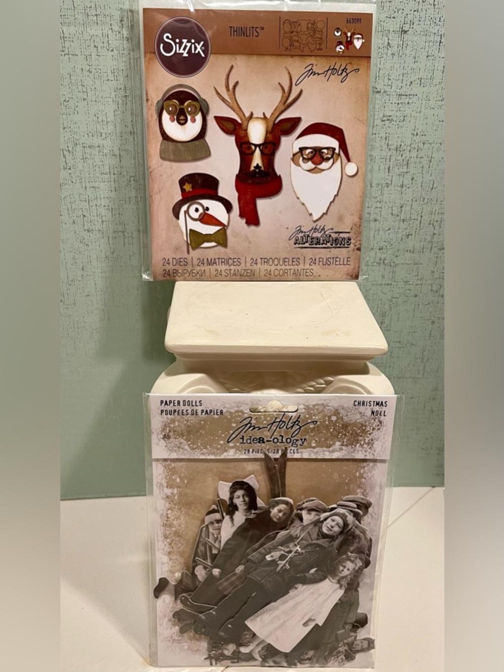 Sizzix Tim Holtz COOL YULE Holiday Thinlits & Christmas Noel Paper Doll Die Cuts